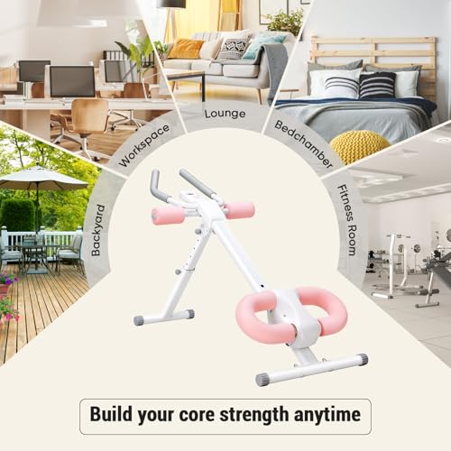 DUMOS Ab Workout Equipment for Home Gym, Exercise Machine Abs Trainer, Full Body Fitness System Adjustable for Abdominal Stomach Training, LCD Display, Knee Protection