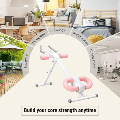 DUMOS Ab Workout Equipment for Home Gym, Exercise Machine Abs Trainer, Full Body Fitness System Adjustable for Abdominal Stomach Training, LCD Display, Knee Protection