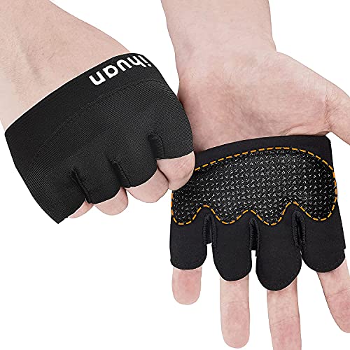 ihuan New Weight Lifting Gym Workout Gloves Men & Women, Great for Weightlifting, Exercise, Training, Fitness - color: Black, size: Medium