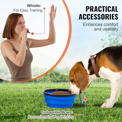 Happybuy Dog Agility Training Equipment, 4 PCS Set with Adjustable High Hurdles,6 Weave Poles,Jump Ring,Square Pause Box,Whistle,Foldable Bowl, Puppy Obstacle Course Kit for Backyard, Indoor, Outdoor