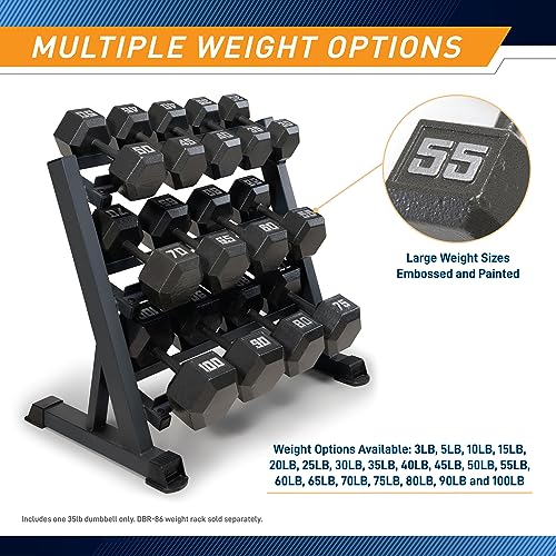 Marcy Cast Iron Hex Dumbbells Collection - Available size from 3-lb to 100-lb, SOLD INDIVIDUALLY - style: 35lbs