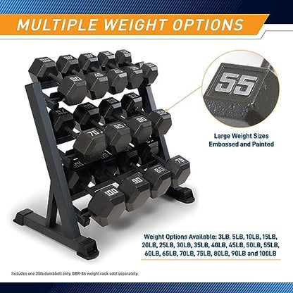 Marcy Cast Iron Hex Dumbbells Collection - Available size from 3-lb to 100-lb, SOLD INDIVIDUALLY - style: 35lbs