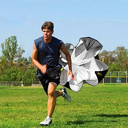 HERCHR Running Umbrella, Speed Resistance Parachute with Adjustable Strap Black Running Speed Chute Parachute for Acceleration Training
