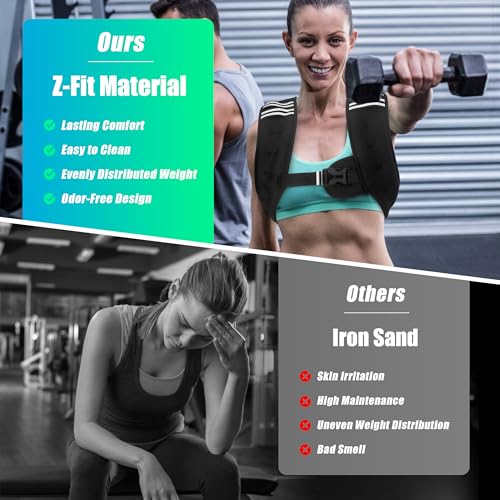 WTREE Weighted Vest Men or Women - Weights with Reflective Stripe, Weighted vest for Workout Equipment for Strength Training Night Running - size: 6 Lb