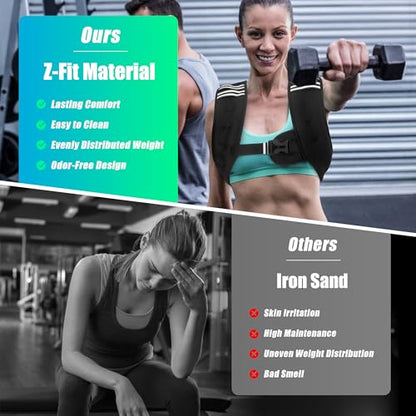 WTREE Weighted Vest Men or Women - Weights with Reflective Stripe, Weighted vest for Workout Equipment for Strength Training Night Running - size: 6 Lb