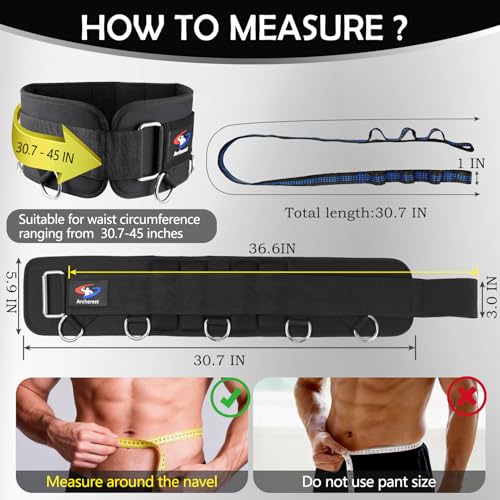 5 D-Rings Dip Belt with 30.7" Adjustable Nylon Strap for Pull Up