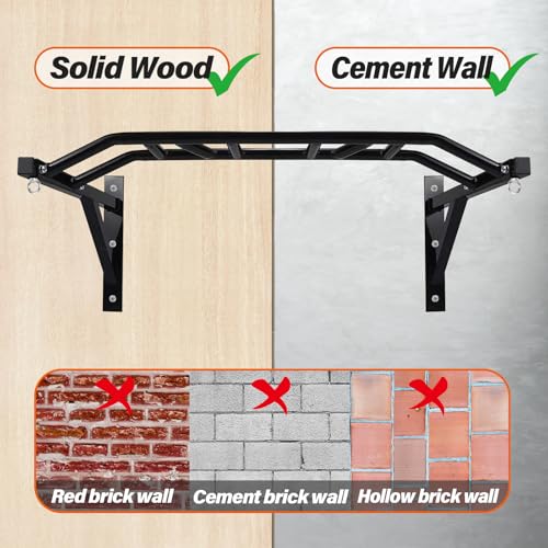 Multifunctional Wall Mount Pull-Up Bar Fitness Equipment,Chin-Up for Indoor Home Gym Workout,Supports to 440 Lbs