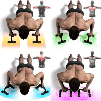 READAEER Push Up Bars Gym Exercise Equipment Fitness 1 Pair Pushup Handles with Cushioned Foam Grip and Non-Slip Sturdy Structure Push Up Bars for Men & Women - color: Orange