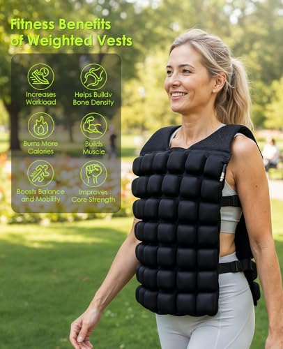 Water-Filled Weighted Vest for Women & Men, 0-23lb Adjustable Weight Vest for Walking, Running, Fitness & Strength Training, Odor-Free & Washable Workout Vest with Even Weight Distribution for Summer - size: L (Adjustable 1-23 lbs)