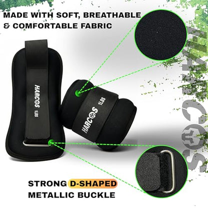 Harcos Adjustable Neoprene Ankle & Wrist Weights – 1lb wrist weights,2lb,3 lbs,4lbs 5lbs & 10lb ankle weights10lb Pair | Wearable Weights for Women & Men, Bala Bangles Alternative | Arm, Leg, Foot & Running Exercise Gear - size: 10Lb Pair (5lb x 2)
