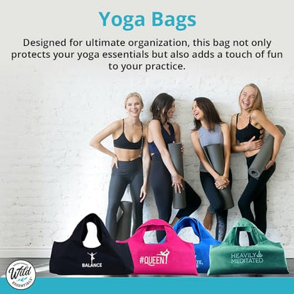 Yoga Bag, Exercise, Tote, Large Carrier, Shoulder Strap, Inner Pocket, Fits Most Mats, Recycled Cotton Canvas