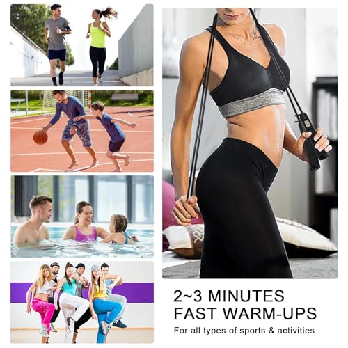 Jump Rope with Counter, 2 in 1 Weighted Cordless & Corded，Smart LCD Display Tracks Calories, Time & Jumps，Adjustable Length with Steel Ball Bearings for Home Gym, Fat Burning, Boxing, HIIT，For Men & Women