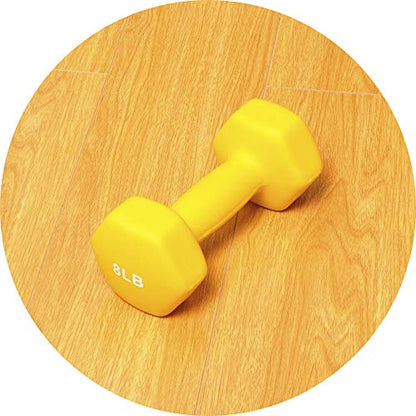 BalanceFrom Set of 2 Neoprene Coated Non-Slip Grip Dumbbell Weights - style: 8 lbs, Set of 2