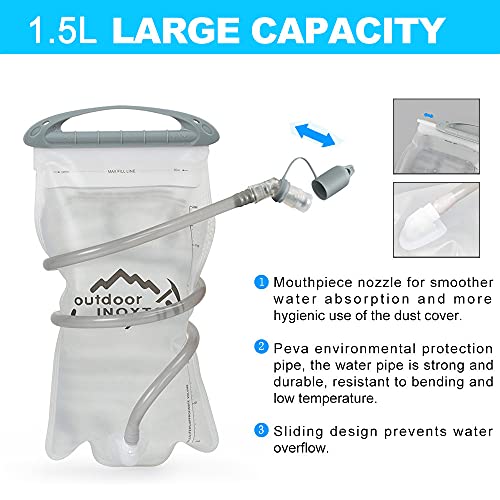 INOXTO Running Hydration Vest Backpack,Lightweight Insulated Pack with 1.5L Water Bladder Bag Daypack for Hiking Trail Running Cycling Race Marathon for Women Men