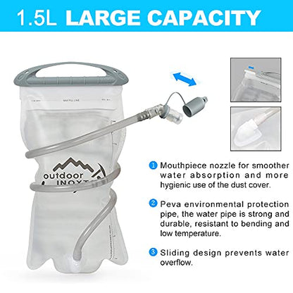 INOXTO Running Hydration Vest Backpack,Lightweight Insulated Pack with 1.5L Water Bladder Bag Daypack for Hiking Trail Running Cycling Race Marathon for Women Men