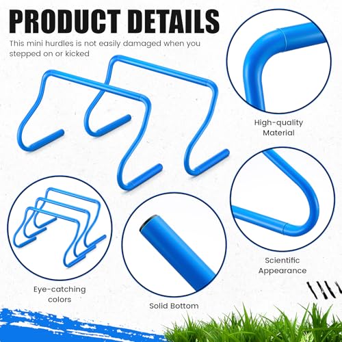 Seenelling 16 Pcs 12" Speed Agility Training Hurdles Large Size Detachable Agility Hurdles Hurdles Training Equipment Set for Athletes Soccer Basketball - color: Blue