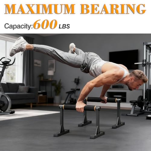 GanFindX Wooden Parallel Bars 12/10-14" 600LB Capacity for Home Gym - size: 12"