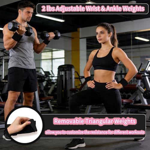 Wrist Weights set for Women, 2 sets of 1 lb each, Silicone Ankle & Wrist Weights for Women & Men, Adjustable Weight fit for Yoga, Dance,Hiking, Jogging,Pilates, Aerobic Exercise and Strength Exercise