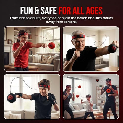 Soul Shift Boxing Reflex Ball Set | Competition Edition for Kids & Adults | Train Speed, Focus & Hand-Eye Coordination | Adjustable Headbands & Multiple Balls | Fun Home, Gym & MMA Training Equipment