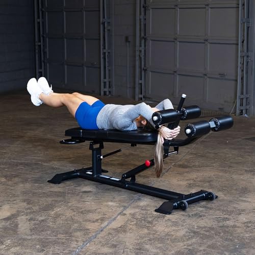 Pro ClubLine (SAB500B) Ab Bench by Body-Solid - Adjustable Sit Up/Weight Bench for Full Abdominal, Decline, Incline, and Flat Exercise, Black Finish
