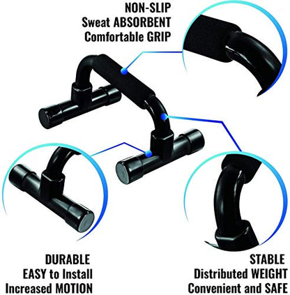 Pushup Bars,Pushup Stands,Home Workout Equipment Pushup Handle with Non-Slip Feet and Cushioned Foam Grip,The Pushup Handles for Floor, Great for Strength Workouts Exercise (AIR SHIP 10 DAYS)