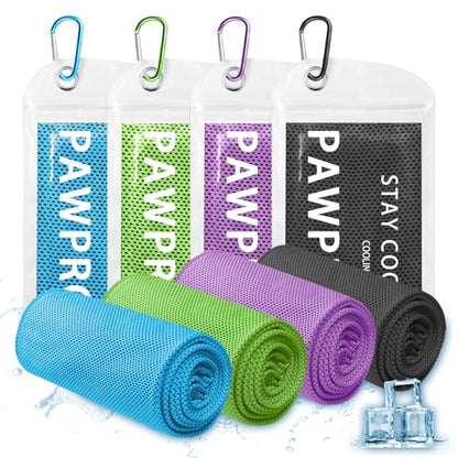 PAWPRO 4 Packs Soft Breathable Cooling Towels for Neck and Face(40"x12") - color: Multicolor-3