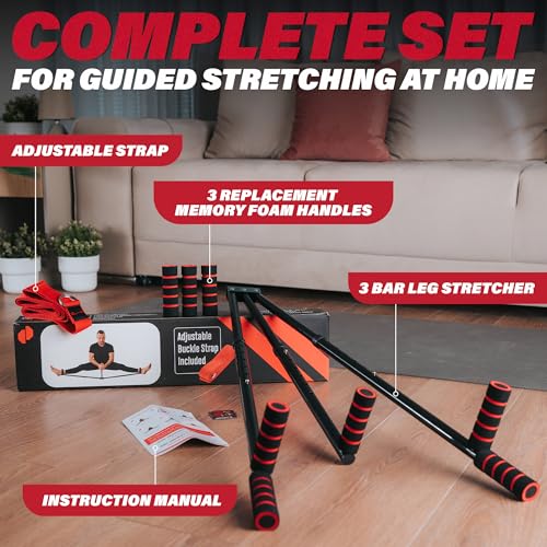 Split Machine for Flexibility with Trainer APP – Adjustable 3 Bar Leg Stretcher to Boosts Range of Motion, Leg and Groin Flexibility with Split Stretcher Machine Timer, for Martial Arts, MMA, Yoga