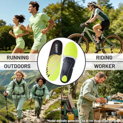 240lbs+ Arch Support Insert Plantar Fasciitis Pain Relief Insole - color: Light Green, size: MEN (12-12 1/2)|WOMEN (14-14 1/2)--305MM
