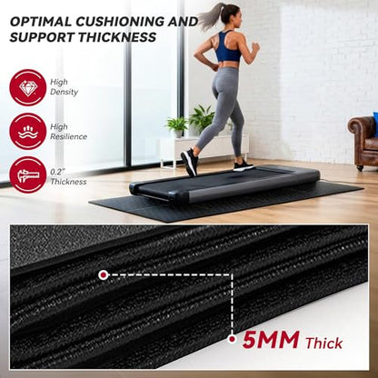 Walking Pad Mat for Carpet, Walking Pad Mat for Hardwood Floors, High Density, 0.2" Thickness, Folable, Floor Protection Mats for Bike, Elliptical, Treadmill - size: 55"L x 24"W x 0.2"Th