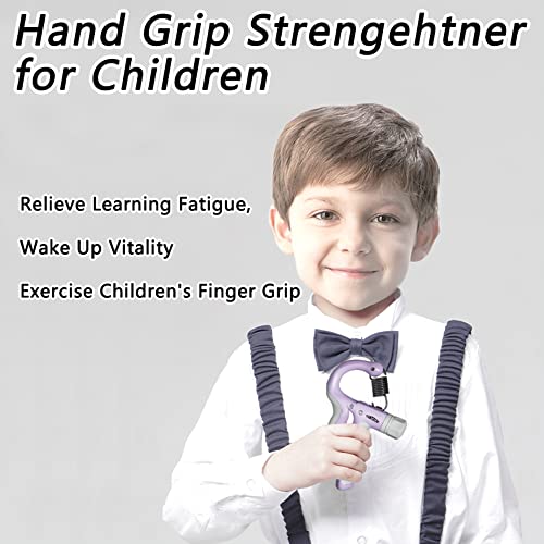 Hand Grip Strengthener for Kids and Youth, Adjustable Resistance Hand Gripper 11-45Lbs, Hand Grips for Strength Training, Stress Relief Grip - color: Purple-2 pack
