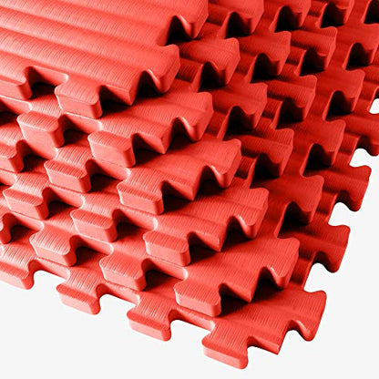 We Sell Mats 1 Inch Thick Martial Arts EVA Foam Exercise Mat, Tatami Pattern, Interlocking Floor Tiles for Home Gym, MMA, Anti-Fatigue Mats, 24 in x 24 in