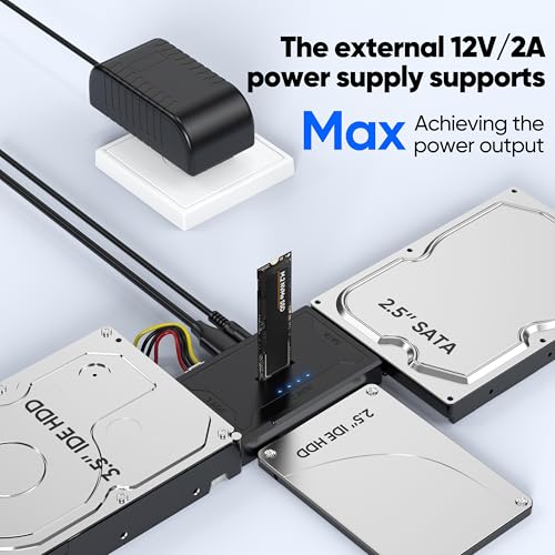 Hard Drive Reader 4-in-1, M.2 SATA IDE to USB Dock Ultra Data Retrieval Kit