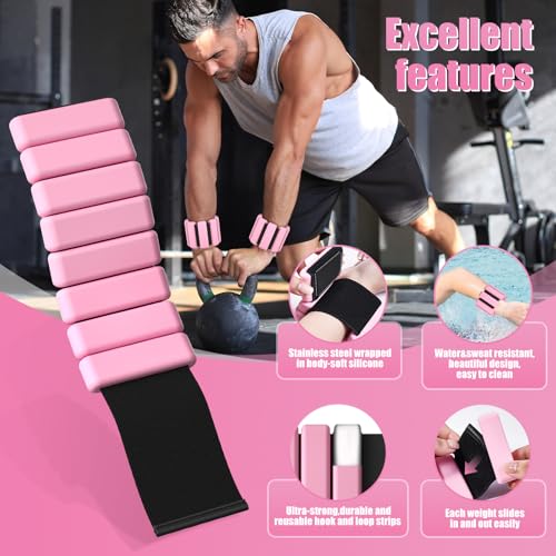Ankle Weight Wrist Weight 2 Pack (1lb Each) Adjustable Arm and Leg Weight Suitable for Women and Men Pilates Gym Yoga Aerobic Strength Training
