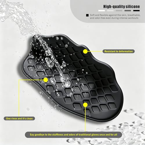 Anti-Slip Silicone Workout Grips – Ergonomic Gym Grips Pads for Men & Women, Professional Weight Lifting Grips, Hand Palm Protection, Breathable & Easy to Clean, Ideal for Strength Training