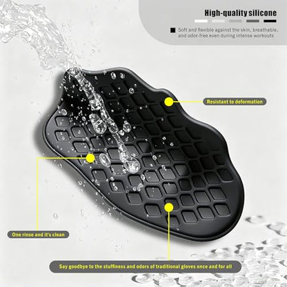 Anti-Slip Silicone Workout Grips – Ergonomic Gym Grips Pads for Men & Women, Professional Weight Lifting Grips, Hand Palm Protection, Breathable & Easy to Clean, Ideal for Strength Training