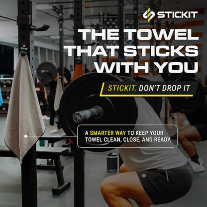 Microfiber Gym Towel - Sweat Absorbing, Quick Dry & Odor-Resistant Workout Towel for Men & Women with Magnet & Clip for Easy Attachment to Benches, Equipments & Bags - 29” x 29” (Grey)