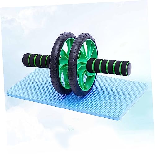 Dual Wheel Abdominal Roller with Knee Pad Device for Core Strength and Muscle Building Lightweight and Portable Green Ab Wheel for Home Workouts
