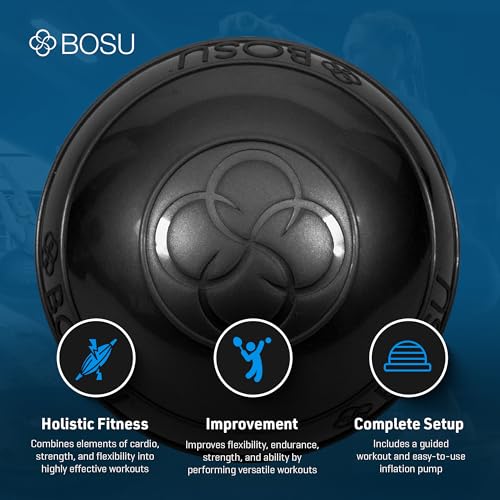 BOSU 6.5 Inch Balance Pods, Stability and Balance Exercise Workout Equipment for Home Gym, Core Training, Physical Therapy and Fitness, 2 Pack, Black