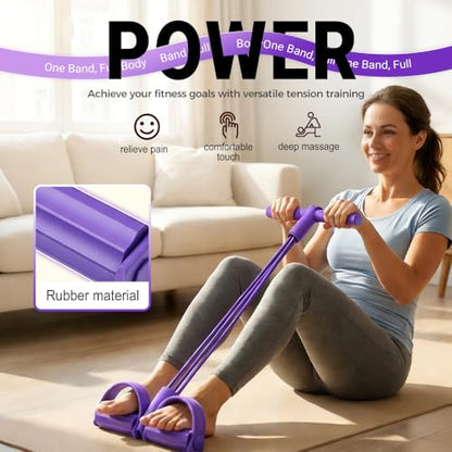 Multifunction Tension Rope, 2026 New Elastic Yoga Resistance Band, Pedal Resistance Bands with Handles, Exercise Bands Stretching Bands for Arm and Leg Workouts - color: Pink