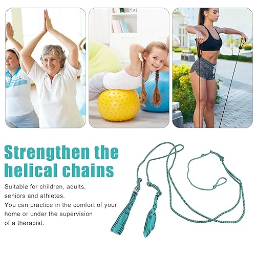 Yoga Stretching Strap with Handle, 8mm SPS Intermediate Muscle Spiral Stabilization Training Sport Stretches Rope for Exercise and Flexibility