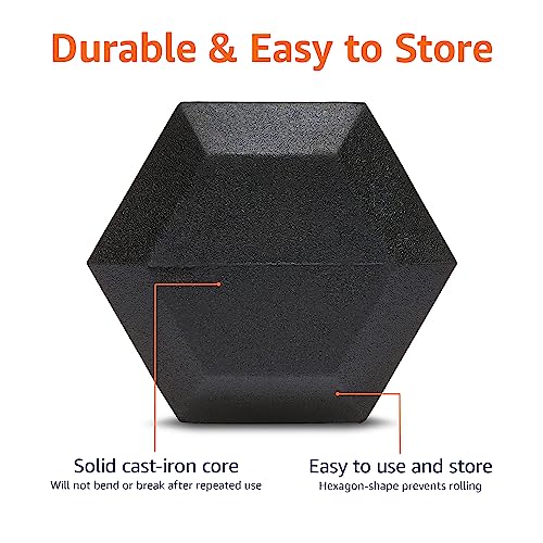 Amazon Basics Rubber Hex Dumbbell Hand Weight - size: 35 Pounds, style: 35 Pounds
