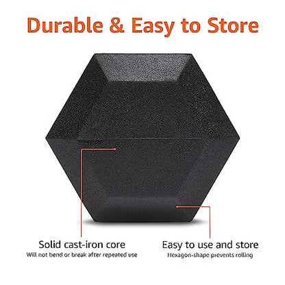 Amazon Basics Rubber Hex Dumbbell Hand Weight - size: 35 Pounds, style: 35 Pounds
