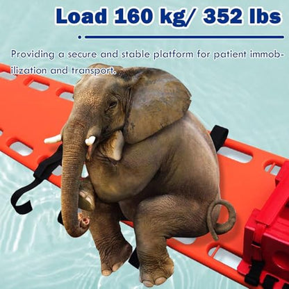 Compact Stretcher Backboard Rescue Kit, Lightweight Floating Spine Board for Water Rescue, for Beach/Pool/River Emergencies, with Head Neck Immobilization