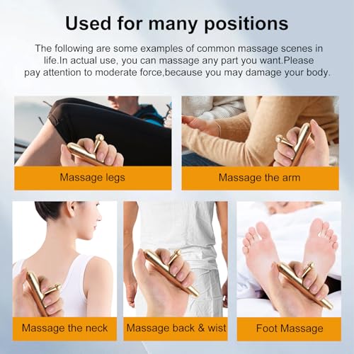 T-Bar Trigger Point Massager Tool - Copper Deep Tissue Massage Tool, Witha Small Massage Pen, for Neck Shoulder Back Feet, Manual Muscle Massage Stick (Copper)