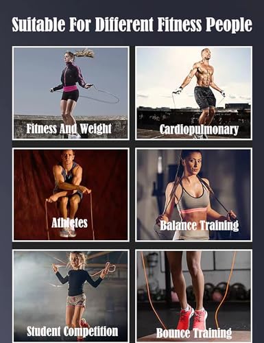 Weighted Jump Rope For Women Men, Workout Speed Jump Skipping For Kids With 2 Bearing,PVC Adjustable Jump Rope For Boxing exercise fitness professional,Black Red Athletic heavy Jump Rope
