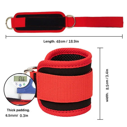 Ankle Straps Ankle Resistance Bands Wrist Cuffs Padded Straps Adjustable Fitness Glute Kickback D-Ring for Cable Machine Gym Foot Leg Training Brace Support 1 Pair - color: red