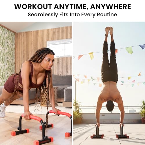 Parallette, Parallel Bars & Dip Station | At Home Gym Workout Equipment, L-Sit Bars & Calisthenics Equipment for Home. Perfect for Push Ups, Dips, Handstands & Gymnastics.