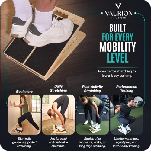 Portable Wood Slant Board, Adjustable Squat Wedge, Calf Stretch