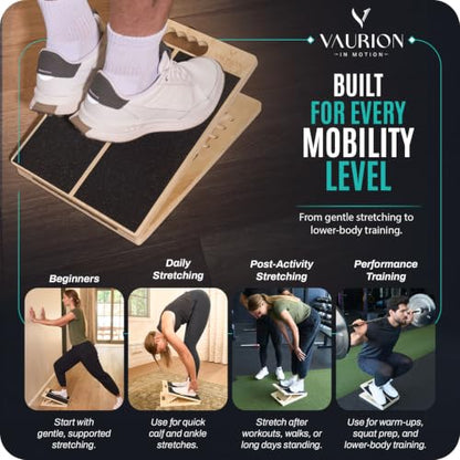Portable Wood Slant Board, Adjustable Squat Wedge, Calf Stretch