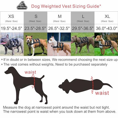 Weighted Tactical Dog Vest, No Pull Harness Symmetric Weight Pockets for Muscle & Weight Loss, Fit Pitbull GSD Husky, Heavy Nylon Service Harness Black - size: Dog's Waist 23.5"-28.5" | VEST ONLY